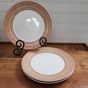 Set of 3 Pagnossin ISADORA Striped Salad Plates ironstone 8" Treviso Italy